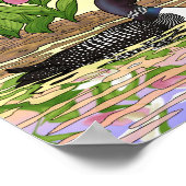 MN Staatsvogel Bloem Loon Lady Slipper Poster (Hoek)