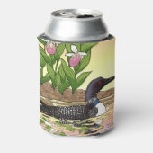 MN State Bird Flower Loon Lady Slipper Blikjeskoeler (Blikje Achterkant)