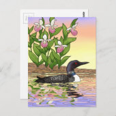 MN State Bird Flower Loon Lady Slipper Briefkaart (Voorkant / Achterkant)