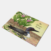 MN State Bird Flower Loon Lady Slipper Deurmat (Schuin)