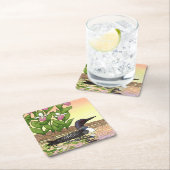 MN State Bird Flower Loon Lady Slipper Kartonnen Onderzetters (Insitu)