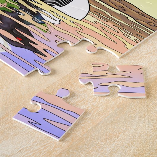 MN State Bird Flower Loon Lady Slipper Legpuzzel (Zijkant)