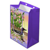 MN State Bird Flower Loon Lady Slipper Medium Cadeauzakje (Voorkant Gekanteld)