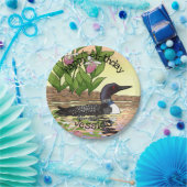 MN State Bird Flower Loon Lady Slipper Papieren Bordje (Feest)