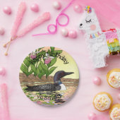MN State Bird Flower Loon Lady Slipper Papieren Bordje (Feest)