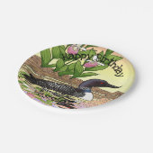 MN State Bird Flower Loon Lady Slipper Papieren Bordje (Gekanteld)