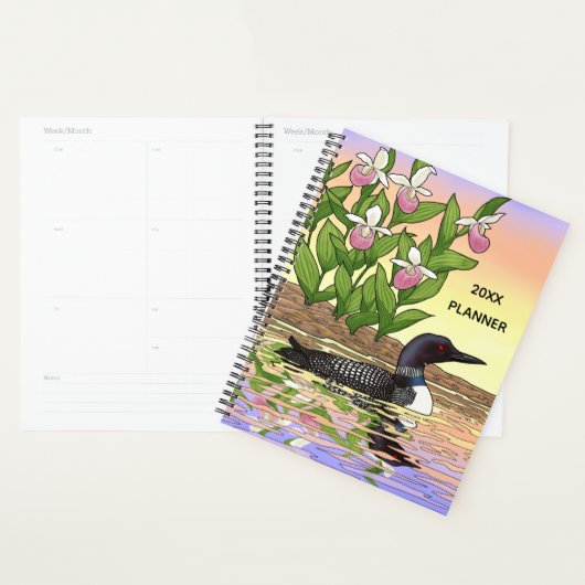 MN State Bird Flower Loon Lady Slipper Planner (Display)