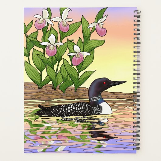 MN State Bird Flower Loon Lady Slipper Planner (Achterkant)