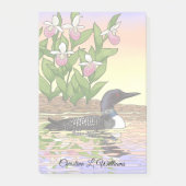 MN State Bird Flower Loon Lady Slipper Post-it® Notes (Voorkant)