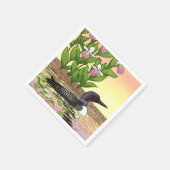 MN State Bird Flower Loon Lady Slipper Servet (Hoek)