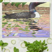 MN State Bird Flower Loon Lady Slipper Theedoek (Gevouwen)