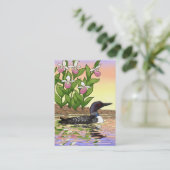 MN State Bird Flower Loon Lady Slipper Visitekaartje (Staand voorkant)