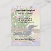 MN State Bird Flower Loon Lady Slipper Visitekaartje (Achterkant)