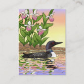 MN State Bird Flower Loon Lady Slipper Visitekaartje (Voorkant)