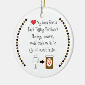 M'n tolgeld is dol op pindaketter keramisch ornament (Links)