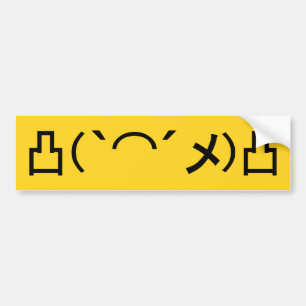 Mo' Angry Emoticon Japans Kaomoji Bumpersticker