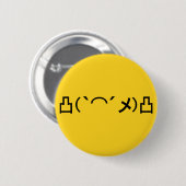 Mo' Angry Emoticon Japans Kaomoji Ronde Button 5,7 Cm (Voorkant /achterkant)