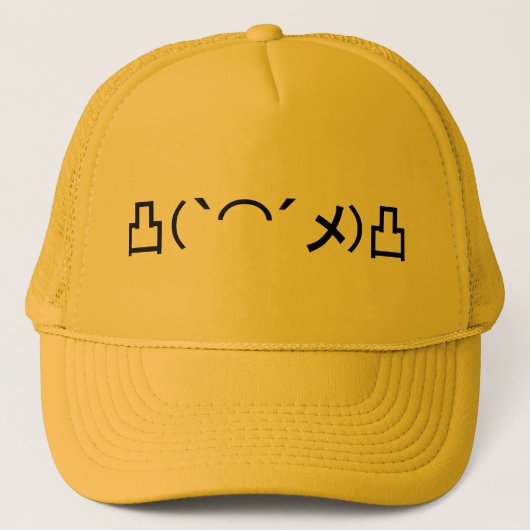 Mo' Angry Emoticon Japans Kaomoji Trucker Pet (Voorkant)