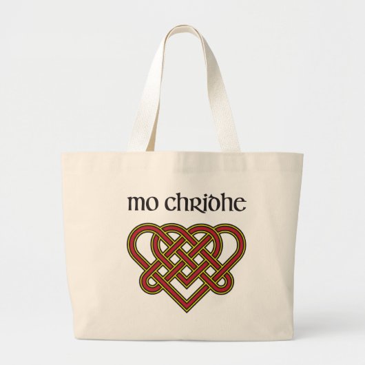 Mo Chridhe - Mijn hart in het Gaelisch Grote Tote Bag (Voorkant)