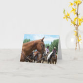 "Mo - Één Groot Paard" Notecard Kaart (Gele Bloem)