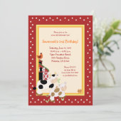 Mo Koe Boerderij Barnyard Land Birthday Invitation Kaart (Staand voorkant)