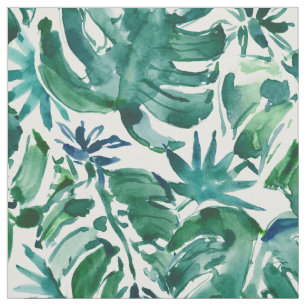 MO LEVERT MINDER PROBS Groene tropische monstera's Stof