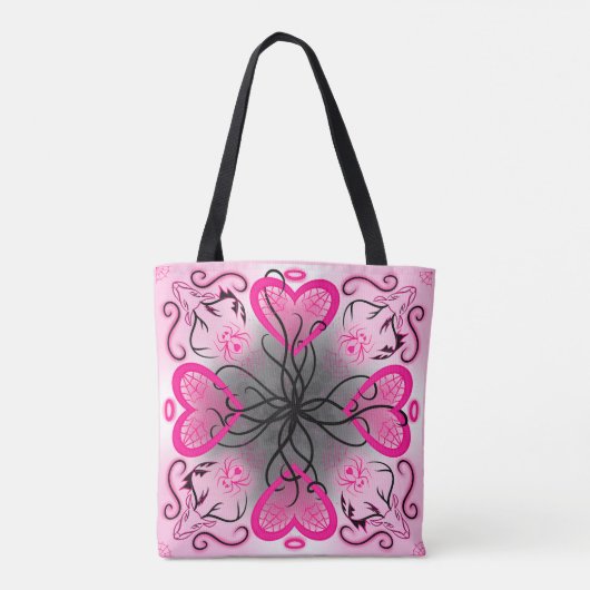 "Mo Limn Twa" zei de spin tegen het hert Tote Bag (Achterkant)