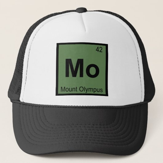 Mo - Mount Olympus Scheikunde Periodiek Systeem Sy Trucker Pet (Voorkant)