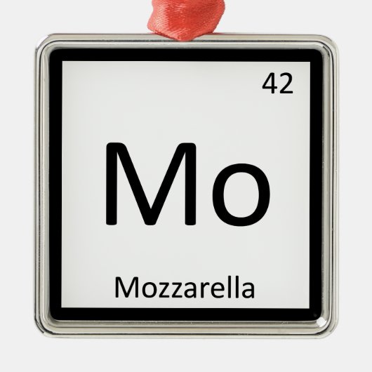 Mo - Mozzarella Kaas Chemistry Periodic Table Metalen Ornament (Voorkant)