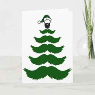 Mo Mustache Kerstmis Man Topper Green Kaart