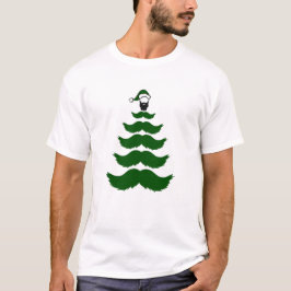 Mo Mustache Kerstmis Man Topper Green T-shirt