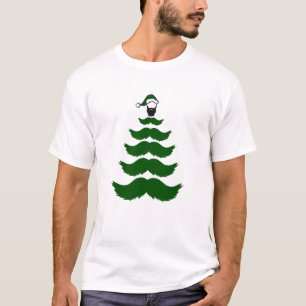 Mo Mustache Kerstmis Man Topper Green T-shirt