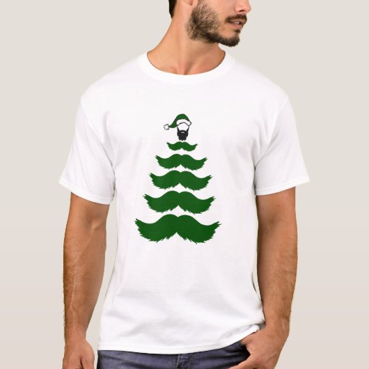 Mo Mustache Kerstmis Man Topper Green T-shirt (Voorkant)