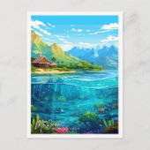 Mo Orea Frans Polynesië Reisillustratie Briefkaart (Voorkant)