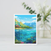 Mo Orea Frans Polynesië Reisillustratie Briefkaart (Staand voorkant)