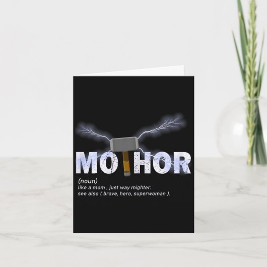 Mo-thor als moeder manier machtiger grappige moede kaart (Voorkant)