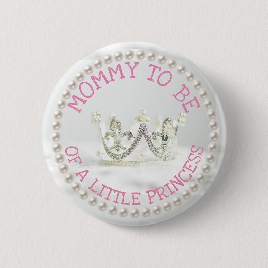Mo wordt Baby shower Button Princess Themd (Voorkant)