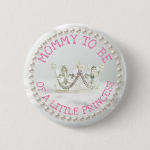 Mo wordt Baby shower Button Princess Themd