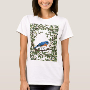 MO Zangvogel En Meidoorn Krans T-shirt