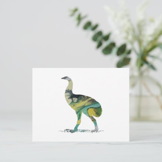 Moa Bird Art Briefkaart (Staand voorkant)
