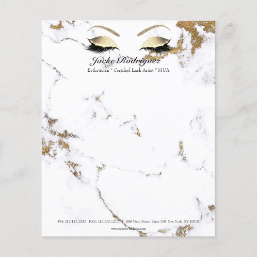 MOA Lashes Makeup Stylist Gold Marble Flyer (Voorkant)
