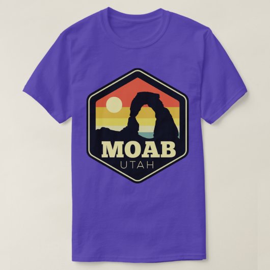 Moab Arches Hexagon Buitenbadge T-shirt (Design voorkant)