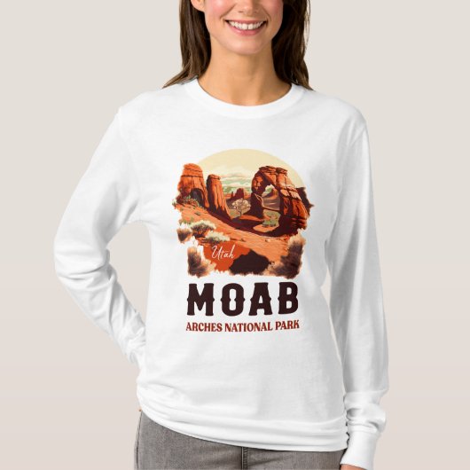 Moab Arches National Park Utah Delicate Arch Reto T-shirt (Voorkant)