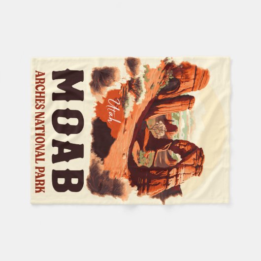 Moab Arches National Park Utah Delicate Arch Retro Fleece Deken (Voorkant (Horizontaal))