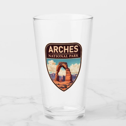 Moab Arches National Park Utah Delicate Arch Retro Glas (Voorkant)