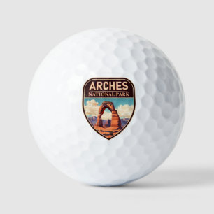 Moab Arches National Park Utah Delicate Arch Retro Golfballen