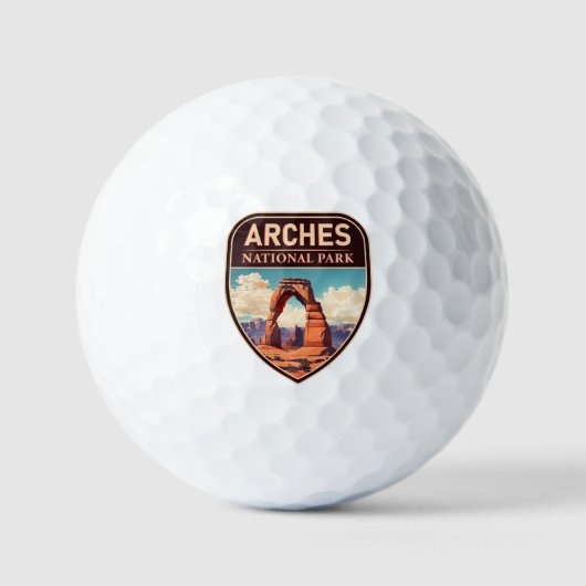 Moab Arches National Park Utah Delicate Arch Retro Golfballen (Voorkant)