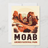 Moab Arches National Park Utah Delicate Arch Retro Kaart (Voorkant)