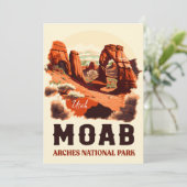 Moab Arches National Park Utah Delicate Arch Retro Kaart (Staand voorkant)