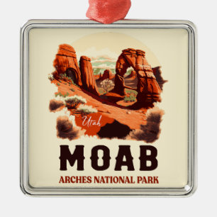 Moab Arches National Park Utah Delicate Arch Retro Metalen Ornament
